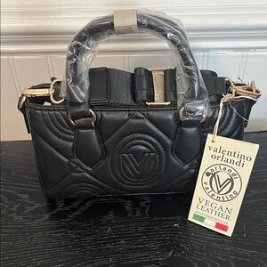 Valentino Orlandi Quilted Black Mini Bag